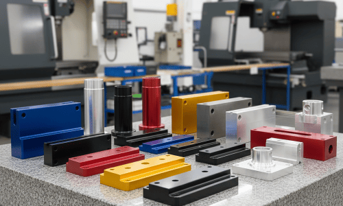 Anodized aluminum parts in various colors