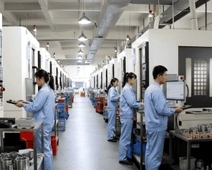 Expedited production line with priority queue management for rush orders