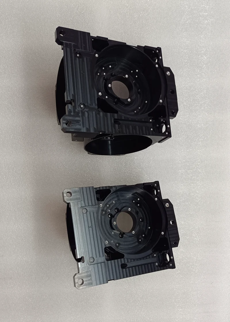 5-axis machined frame part with parallelism held to 0.02 mm