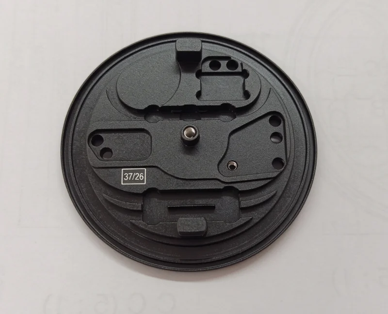 6061 Aluminum Circular Base Plate: Bright Black Anodized with M2 Heli-Coil Inserts