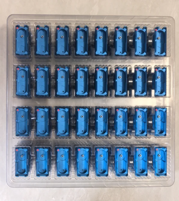 Blue anodized AL6061 bobbin with selective de-oxidation on T holes and E face