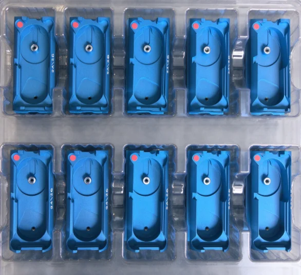 Blue anodized bobbin with film thickness of 12 to 14 micrometres